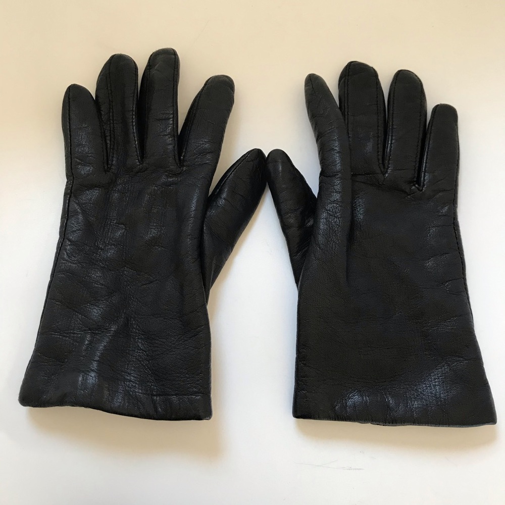 Black Leather gloves- Size Small